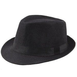 Mens Black Summer Delysia King Hat Tweed Like Material 100% Polyester New No Tag